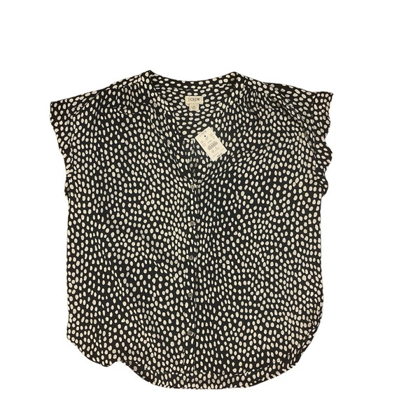 Navy and White Patterned Blouse - Picture 3 of 4